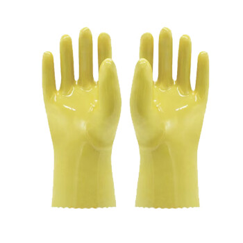 贸正 防酸碱PVC手套1双/包工业劳保防护手套均码本色27CM 8028