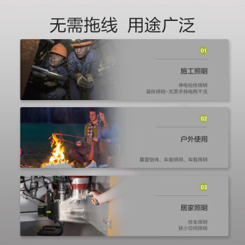 威克士（WORX）WU026.9工业锂电投光灯多功能户外便携式射灯手提式充电LED WU026(4.0两电一充）
