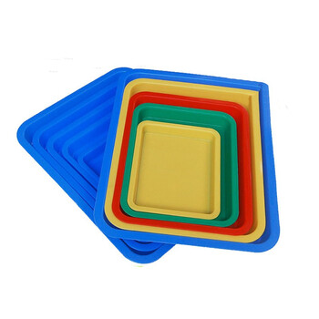 时通加厚塑料周转盘塑胶盘物料盆茶盘端子盘工具零件物料浅盘货架方盘3#茶盘335*265*30mm