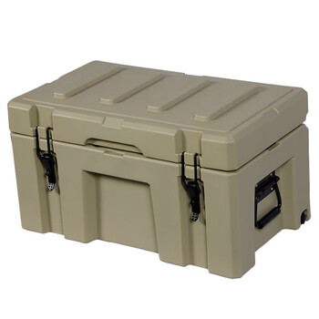 飞尔 滚塑箱 车载收纳箱 大型卧式运输箱【卡其色 50L小号 不带轮子加防护内衬】