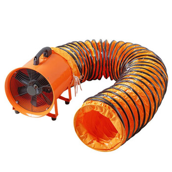 稻田 移动手提排风扇 便携式风机装修抽烟机通风机工厂排气扇换气扇 14寸风机+10米风管 220V 一组