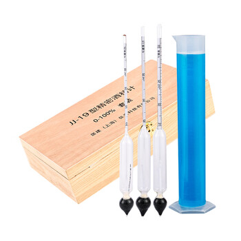 匡建仪表（CONJANT）精密酒精计JJ-19型三支酒精计可测0-100°含100ml塑料量筒