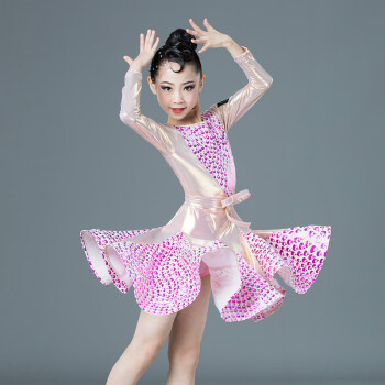 女童拉丁舞服装儿童女孩专·业表演少儿比赛演出标准舞蹈练功服舞裙