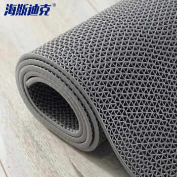 海斯迪克 HK-53 PVC镂空防滑垫 S形塑料地毯浴室地垫 灰色2*1米加密5mm