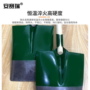 安赛瑞 锰钢尖头铁锹 （1把装）铲雪除冰 长木柄尖锹 植树挖土尖头钢铲 园林工具 10212