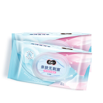 洁柔卫生湿巾80片加厚99.9%杀菌清洁湿纸巾清爽不粘腻线下超市同款