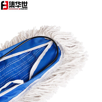 集华世 企业商用尘推酒店平板清洁拖把替换头【蓝色绑带110cm】JHS-0162