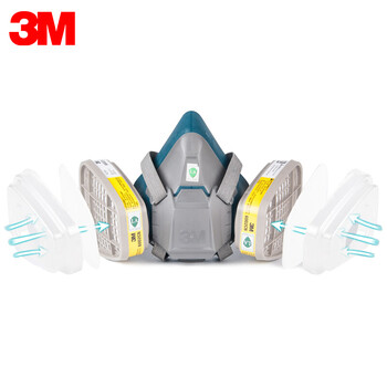 3M 6200升级版6502+6002防毒面具7件套 硅胶喷漆防尘酸性气体防毒套装组合 定做 1套