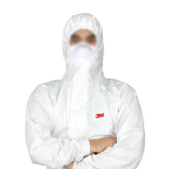 3M  4545防护服 白色带帽连体防静电防尘喷漆液体防喷溅机械维修清洁 L码1件