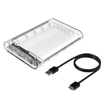 奥睿科(ORICO)3.5英寸移动硬盘盒USB3.0 SATA串口笔记本台式机外置固态机械硬盘盒子 透明3139U3