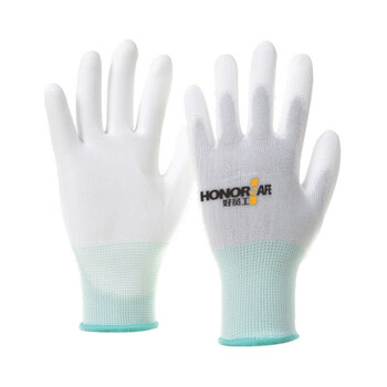 好员工 PU浸胶手套T501 防滑耐磨 乳胶挂胶半挂 胶皮工业劳保手套 100付M码