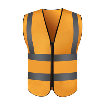 飞尔（FLYER）反光背心 安全警示交通环卫施工反光衣 拉链式反光马甲【土黄色 2XL码】