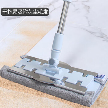 亿丽佳 夹布平板拖把免手洗墩布排拖旋转瓷砖实木地板拖把尘推纤维拖布平拖（钢夹礼盒装） 10件/组