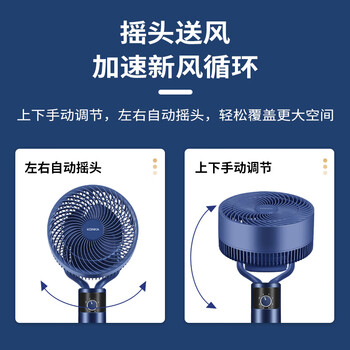 康佳（KONKA）空气循环扇电风扇家用风扇台式摇头小风扇立式换气扇轻音电扇大风量交流定频落地扇KXHS-1801-P