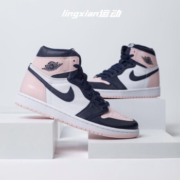 耐克男鞋女鞋 aj1 nike air jordan 1 high og 泡泡糖粉白黑红禁穿