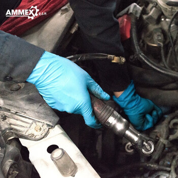 爱马斯（AMMEX）APFGWCHD 一次性手套 丁腈 加厚100只/盒 L码