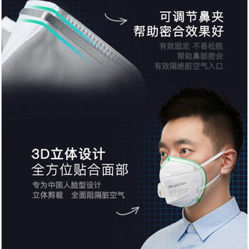 3MKN95口罩防尘防雾霾飞沫颗粒物防工业粉尘带呼吸阀25只9501V+