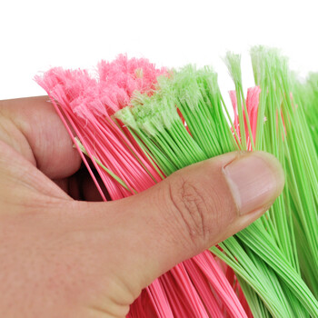 益美得 618老式木柄塑料丝扫把商用环卫小笤帚 黄斜杆宽头硬毛（五排）