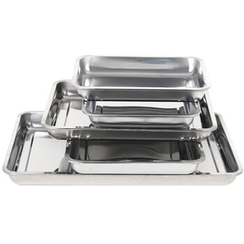 冰禹 BYA-338 不锈钢方盘 仓库零件盒存储盘 酒店长方形托盘 04厚度 36*27*2