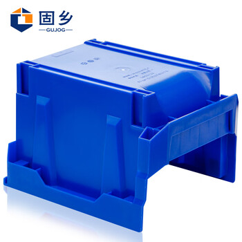 固乡（背挂式）组立式零件盒 元件盒 斜口塑料螺丝工具盒 抽屉盒 库房 仓库货架 蓝色4号 276X213X178mm