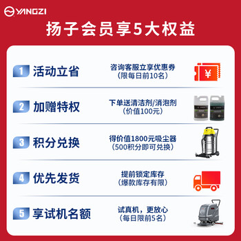 扬子（YANGZI）工业洗地机商用驾驶式洗地车 刷地机拖地机工厂扫地机多功能超市清洁车 YZ-X5双刷免维护