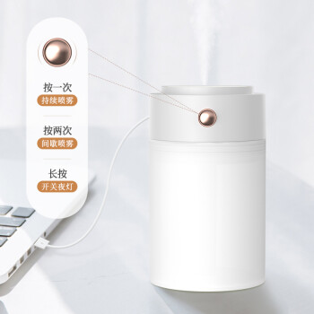 海纳斯（HANASS）加湿器 卧室家用办公室桌面迷你轻音车载USB插电便携夜灯加湿器伴侣 LYP829
