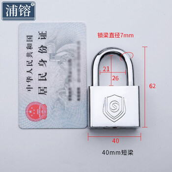 浦镕挂锁40mm短梁小区防盗锁防锈门锁工具箱锁可定制PU183独立型