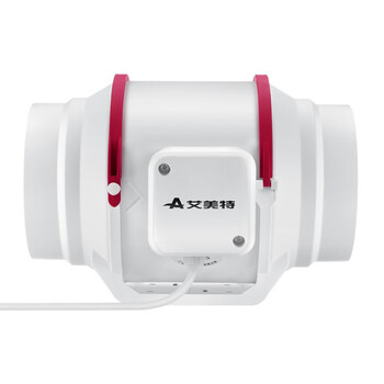 艾美特4寸管道风机开孔100*100mm排气扇斜流增压油烟蒸汽排风扇商用级大风量强力换气扇抽风机DPT10-20A