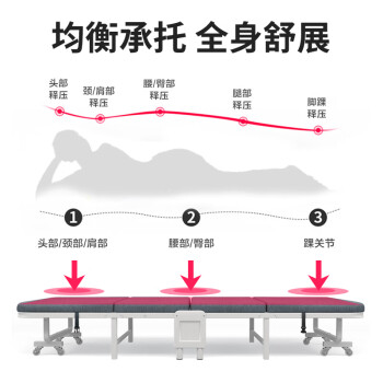 曙亮 单人折叠床 深灰190*75*28cm 防洪抗灾应急四折行军床