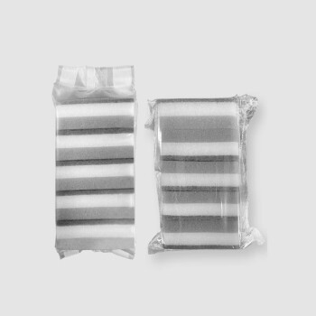 庄太太 高密度灰色海绵擦清洁海绵块 百洁布 3层圆角（11*7*3.5cm）100个装