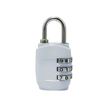 飞尔（FLYER）锌合金3位密码挂锁 行李箱包背包便携式密码锁 户外防水防锈安全防盗锁【插卡包装 银色】