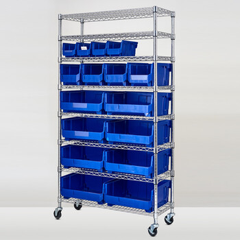 川井（WELLAND）工具架 可定制八层可移动工具推车 镀铬零配件货架  90*35*190cm