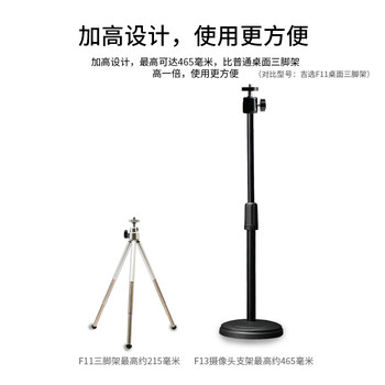 吉选 F13电脑摄像头支架桌面支架1/4标准6MM通用螺丝 多角度旋转云台任意调节横竖屏视频手机支架
