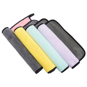 【10条尺寸30*30cm500g/㎡颜色随机】高密抹布毛巾珊瑚绒加厚双面擦车巾吸水清洁巾