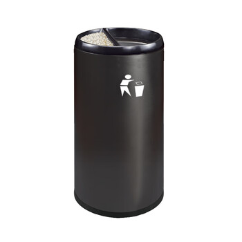 南 GPX-110HX 南方港式垃圾桶 户外不锈钢烟灰桶垃圾筒公用垃圾箱果皮桶 黑色 内桶容量33升