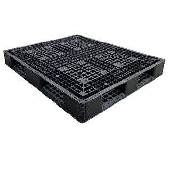 飞尔 塑料托盘 海运货柜 黑色胶卡板 黑丙加韧叉车板【B18 田字1300x1100x150】