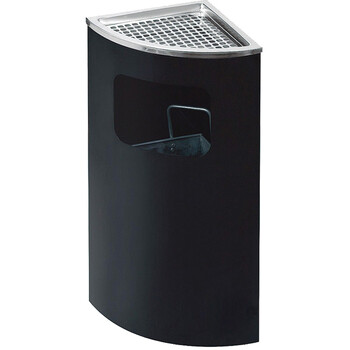 南 GPX-76 南方扇形座地烟灰盅烟灰桶 垃圾桶 公用不锈钢垃圾箱果皮桶 黑色 内桶容量20升