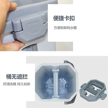 亿丽佳 免手洗平板拖把懒人木地板刮刮乐桶拖布清洁工具墩布干湿两用（鸿运当头） 6件/组