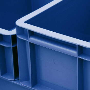 冰禹 BYly-75 EU加厚塑料物流箱 欧标汽配周转箱 储物箱零件盒 600*400*330蓝