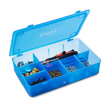 访客 FK 2个装零件盒9格带插片组合储物盒透明塑料收纳盒五金零件收纳盒白色