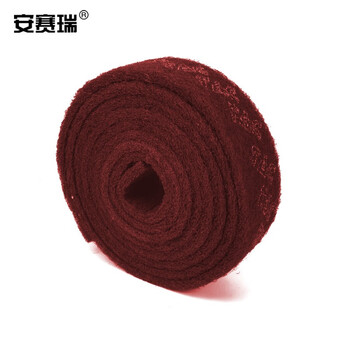 安赛瑞 工业百洁布 打磨除锈绿色拉丝清洁布 宽7.5cm长6m 去污擦拭布 清洁百洁布27302