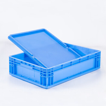 知旦 物流箱 外径:600*400*147mm物流运输箱分类盒搬运箱仓库整理箱收纳箱 ZWL-600147P 蓝色平盖