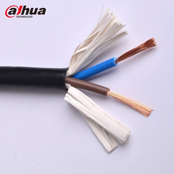 大华 (dahua) 电线电缆 RVV2*1.0平方国标两芯电线2芯多股铜丝 软护套线 电源线 黑色 200米