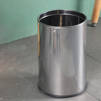 庄太太 15L无钢圈防漏水 不锈钢垃圾桶酒店办公厕所简约ZTT-9004