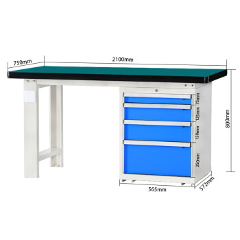沛桥重型工作台PQ-1479单桌四抽柜2.1米可定制