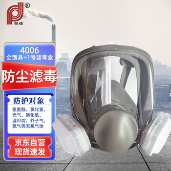 普达防毒面具 MJ-4006全面罩配P-B-1(1号)滤毒盒七件套 印刷制药加工