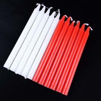 铂特体 蜡烛家用应急照明蜡烛停电无烟蜡烛室内耐烧大号长杆加粗 红蜡烛2cm*20cm(10根装)