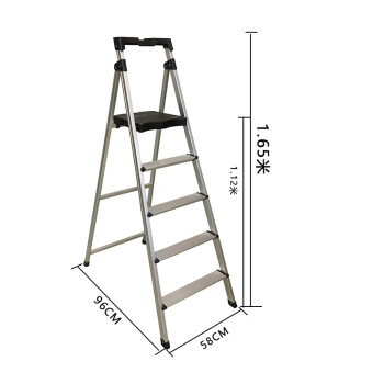 稳耐梯子铝合金五步梯折叠梯多功能人字梯单侧室内登高梯1.8米 CAL5-3