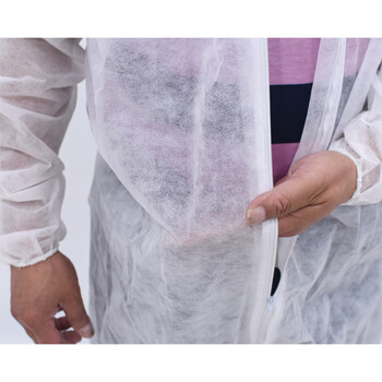 安美尚（ams）一次性连体防护服 养殖场定做 防尘服 白色2020（PP）（1套）XL#