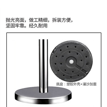 鼎红 酒店礼宾杆不锈钢迎宾柱警戒隔离线带柱排队护栏围栏烤漆黑